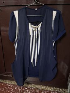 Striped Navy Blue Top