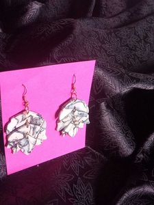 Leaf Print Dangle Earrings