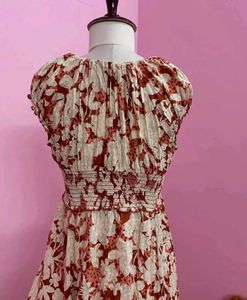 Rust Bloom Maxi Dress - Earthy Floral Elegance