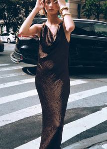 Elegant Bronze Maxi Dress