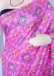 New Barbie Pink Saree With Tassels