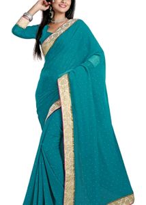 🌸Green Chiffon Saree🌸