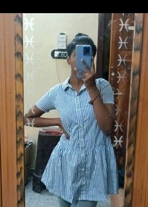 UNIQLO Blue Striped Dress