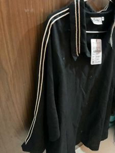 Black Dress with White Stripes