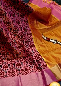 Pink Patterned Saree