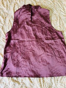Mauve Tie-Front Top