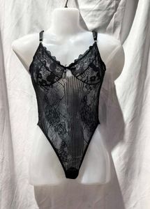 23211. Black Lace Bodysuit