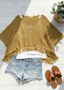Crochet Fringe Poncho Top