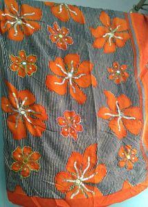 Orange#Black# Exclusive Saree