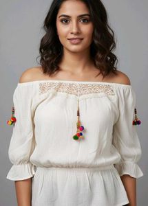 Stylish Off-Shoulder White Top