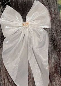 White Organza Hair Bow