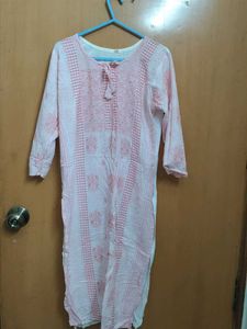 Pink & White Print Tunic Dress