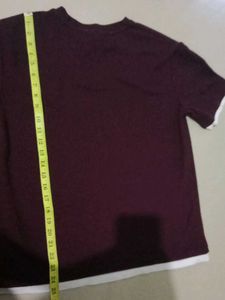 Burgundy Ringer Tee