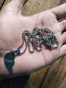 FOREVER- Half Heart Steel Chain