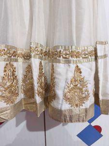 Women Off White Gown With Dupatta