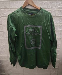Green Graphic Print Sweatshirt