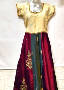 Ethenic Golden Embroidery Gown Small Size