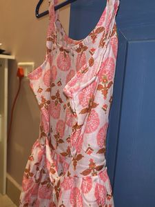 Cute Orange + Red Printed Peplum Tops (Set of 2)