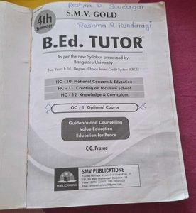 B.Ed. Tutor - Bangalore University and B.Ed. semes