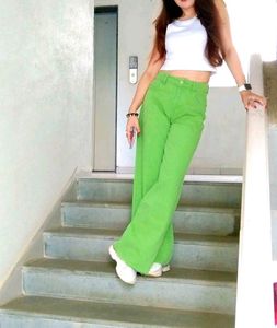 Green Flared Jeans