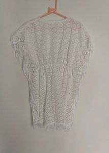 White Fringe Top