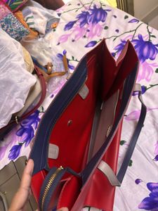 Color Block red Tote Bag