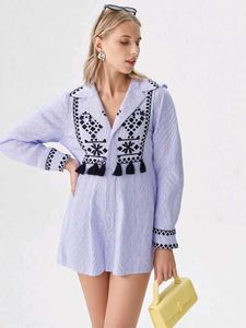 Embroidered Tassel Dress