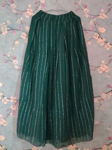 Green Flowy Skirt &amp; Floral Top Set