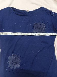 Fancy Navy Blue Top For Girls