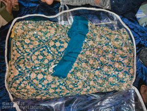 Elegant Teal &amp; Gold Embellished Lehenga