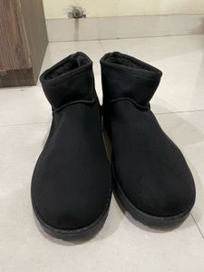 Suede Fur Boots Ankle Length