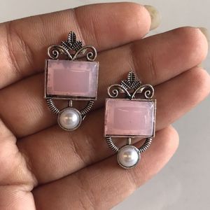 Pink Stone Earrings