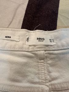 Mango Sustainable Wide Leg High Rise White Denim J
