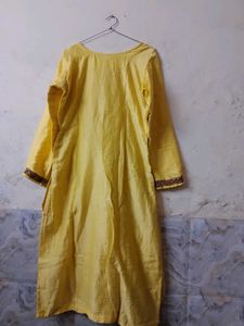 Yellow Embroidered Kurta Duppata Plazo
