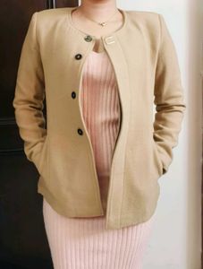 Women Elegant Tan winter Coat
