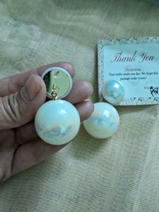 Pearlescent Double Ball Earrings