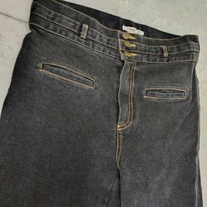 Black Denim Jeans 3 Button