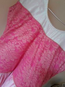 Heavy Net Gown (Pink &amp; White)