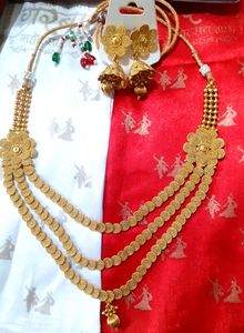 Premium Gold Polished 3 In One Jewellery Set