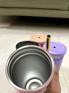 Minniey Insulated Tumbler With Steel Straw - Pink