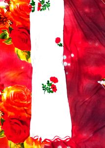 Red Flowral Kurta Set With Beautiful Embroidery 😍