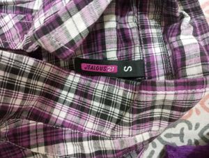 Purple Plaid Button Down Shirt