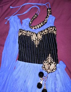 Girls Blue Partywear / Festive Dress