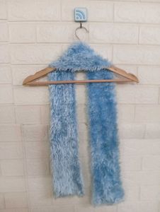 Light Blue Fuzzy Scarf