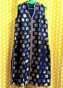 Floral Print Navy Blue Kurta