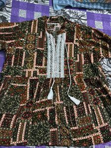 Boho Ethnic Short Kurti /top