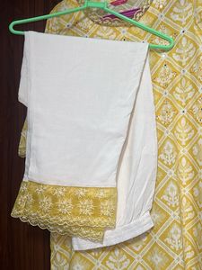 FASHOR Printed Yellow Kurta nd Palazzo