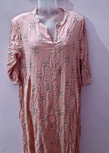 xl Elegant Pink Printed Dress
