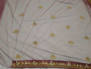 Elegant Purple Embroidered Saree with blouse