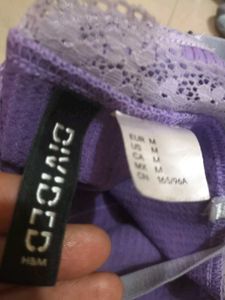 H&amp;M Lilac Lace Trim Cami Top